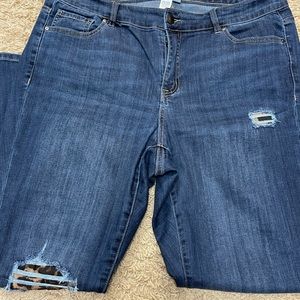Lane Bryant Size 18 Mid Rise Denim Skinny Jean Leopard